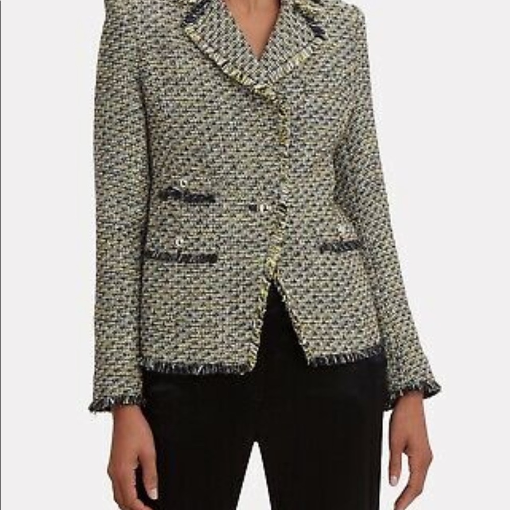 Veronica Beard Metallic Fabian Tweed Single button Jacket Blazer size 8
